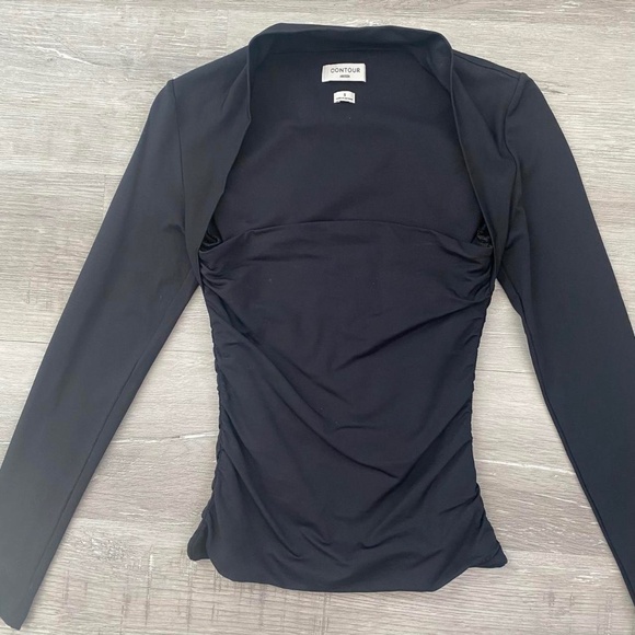 Aritzia Black Contour Flourish Long Sleeve Top - Picture 2 of 4